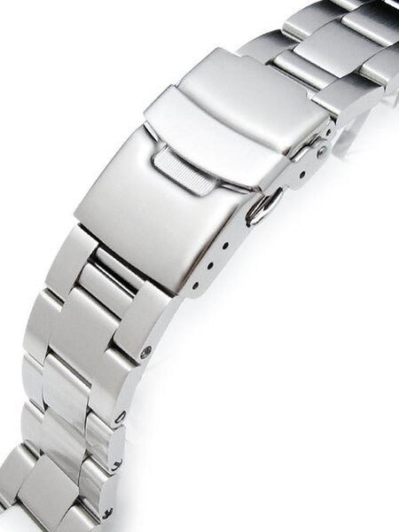 Strapcode 22mm Super-O "Boyer" watch band for SEIKO SKX007-009-011 Curved End #SS221803B019
