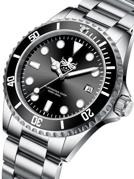PHOIBOS 300-Meter Swiss Quartz Dive Watch with Sapphire Crystal #PX002C