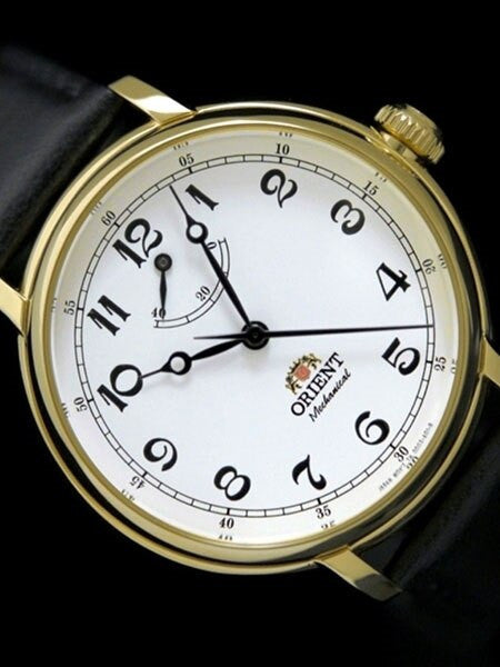 Orient Monarch Hand Winding Watch with White Dial and Power Reserve Indicator #DD03001W