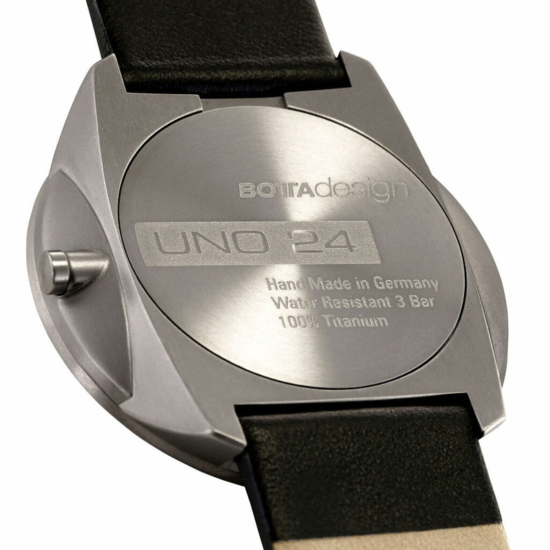 Botta UNO 24 one hand 24-hour Swiss quartz watch with 40mm titanium case #429010
