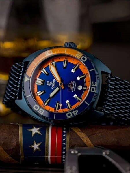 Ocean Crawler 600-Meter Core Swiss Automatic Dive Watch, with Luminous Sapphire Bezel Insert #1292