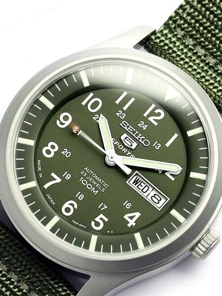 Seiko Military Dark Green Dial Automatic Watch with 42mm Case
