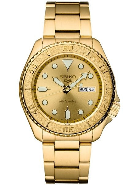 Seiko 5 Sports 24-Jewel Automatic Watch with Goldtone Case, Dial, Bracelet #SRPE74