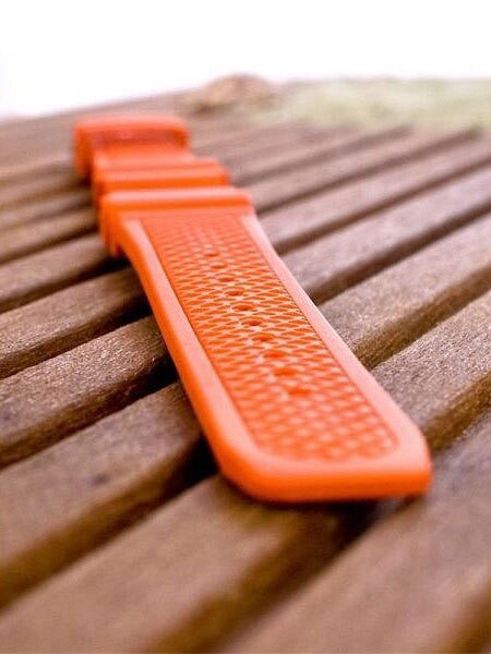 Squale 1521 OEM 20mm Orange Natural Rubber Dive Watch Strap #1521-OR