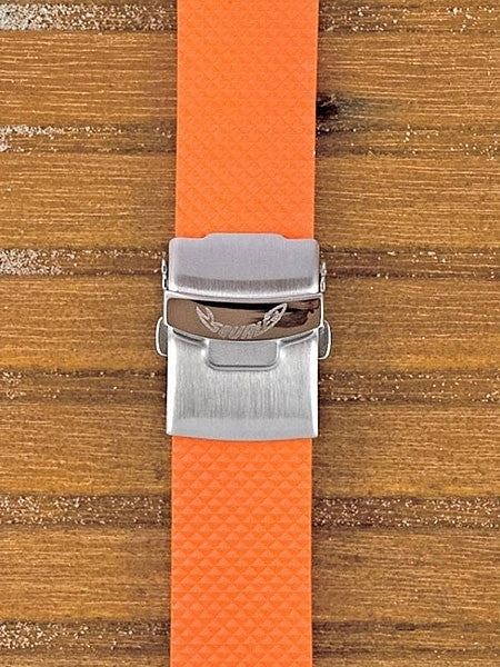 Squale 2002 OEM 22mm Orange Natural Rubber Dive Watch Strap #2002-OR