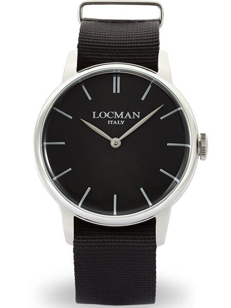 Locman 1960's Collection Sporty Quartz Dress Watch with 41mm Case #0251V01-00BKNKNK