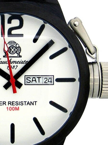 Tauchmeister T0178 XL Black Military Dive Watch with Luminous Dial