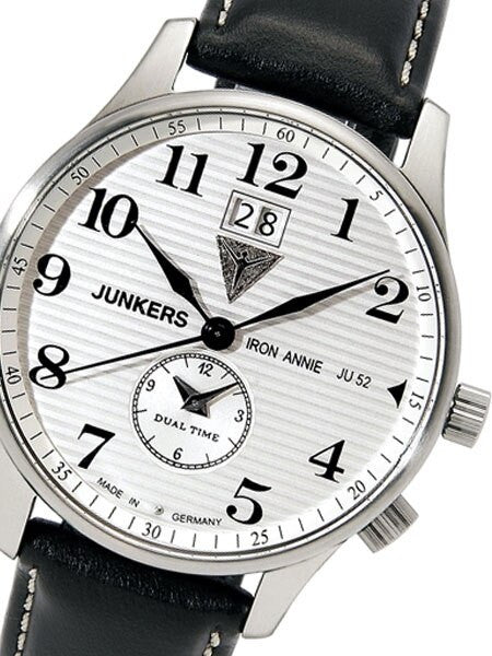 Junkers Big Date, Dual Time Watch with Two Crowns #6640-1