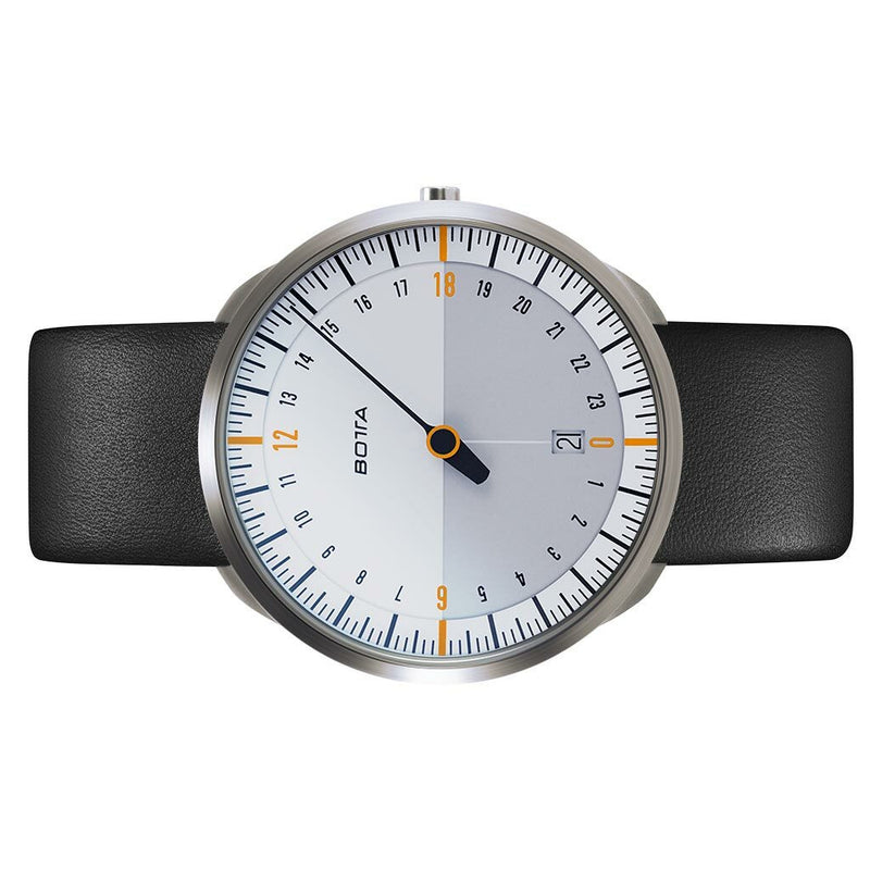 Botta UNO 24 one hand 24-hour Swiss quartz watch with 40mm titanium case #421010