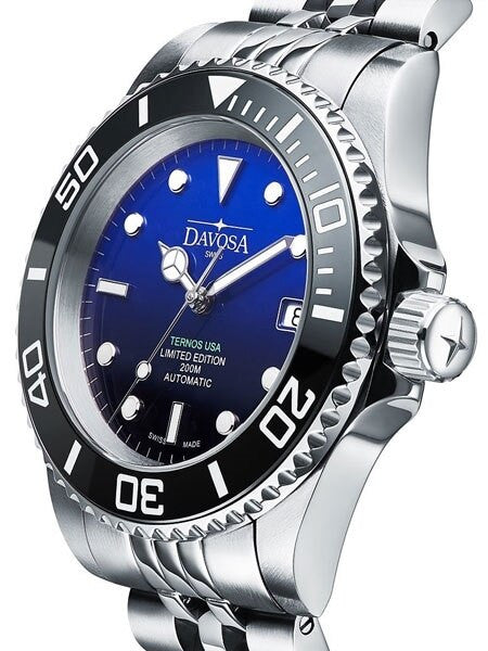 Davosa USA Limited Edition 40mm Ternos Ceramic Automatic Dive Watch with Faded Blue Dial #16155599