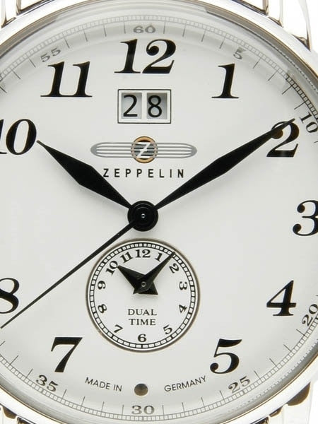Graf Zeppelin German Made, Dual Time, Big Date Watch with Two Crowns.  #7644-1