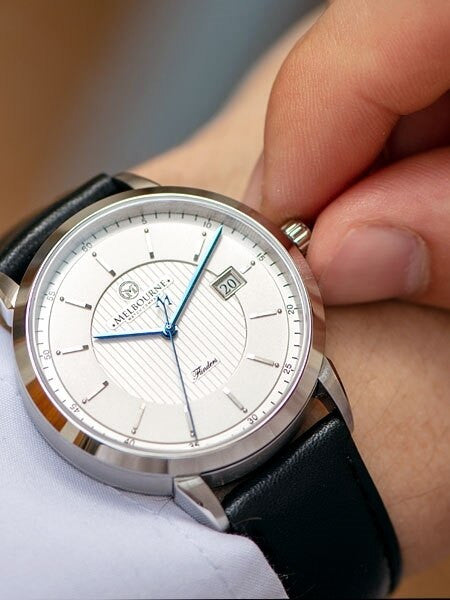 Melbourne Flinders Swiss Automatic Dress Watch with White Dial, Sapphire Crystal #FL.40.A.3HD.05