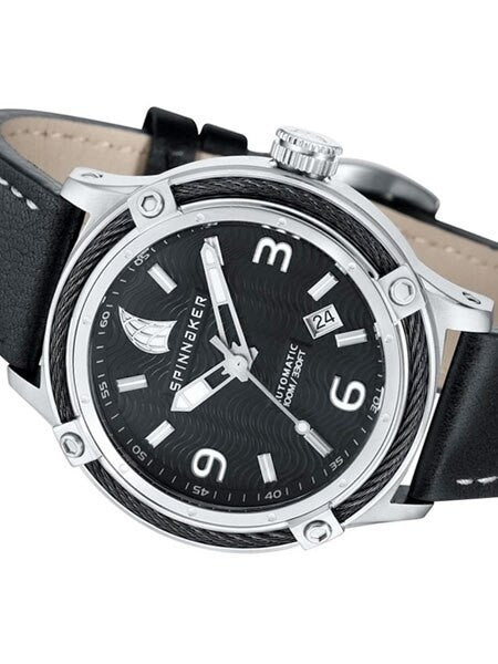 Spinnaker MainSail Automatic Watch with Wire Cable Bezel #SP-5044-01