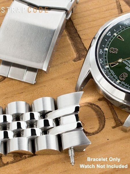 Strapcode 20mm ANGUS-J "Louis" 316L Stainless Steel Watch Bracelet for Seiko Alpinist SARB017, V-Clasp #SS201820B064
