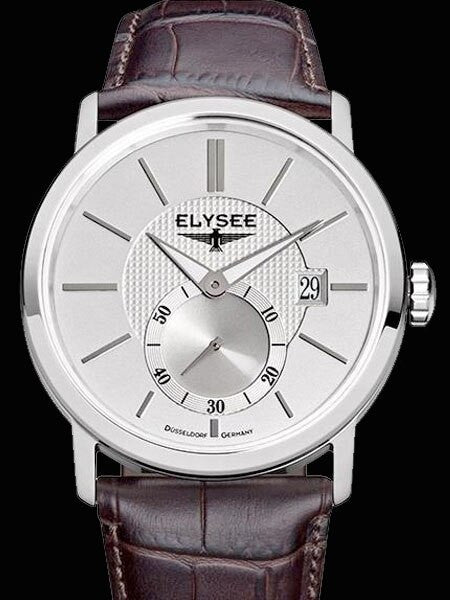 Elysee 42mm Quartz Dress Watch with Silver Dial and Small Seconds #38005