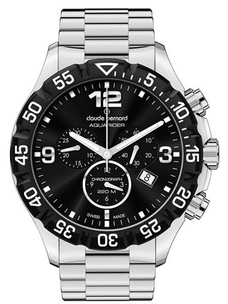 Claude Bernard Aquarider Black Dial Chronograph Dive Watch #10202-3-NIN