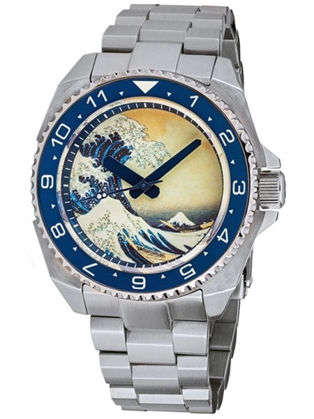 Islander Luminous Wave Dial Automatic Dive Watch with AR Double-Dome Sapphire Crystal, and Luminous Ceramic Bezel Insert #ISL-62