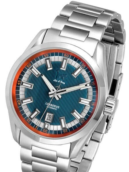 Lew and Huey Sporty Cerberus Automatic Dress Watch with 42mm SS Case  #Cerberus_blue