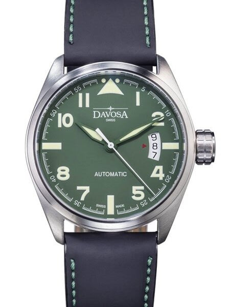 Davosa Military Swiss Automatic 200 Meter Pilot Watch with Green Dial #16151174