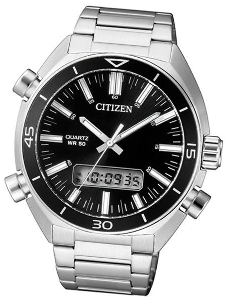 Citizen Quartz Chronograph Alarm Watch with Analog-Digital Display #JM5460-51E