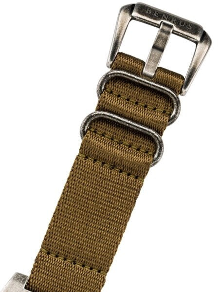 BENRUS 44mm Stainless Steel, Military-Inspired Quartz H6 Watch #BR012A