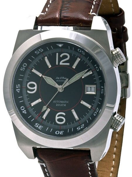 Lew and Huey 200 Meter Dual Crown Automatic Dive Watch with Strap and Bracelet #Acionna-BR