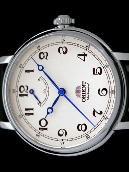 Orient Monarch Hand Winding Watch with White Dial and Power Reserve Indicator #DD03003Y