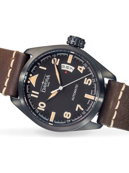 Davosa Military Swiss Automatic 200 Meter Pilot Watch with Black PVD Case #16151184