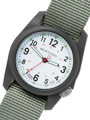 Bertucci DX3 Field Resin Watch, Defender Drab Nylon Strap, White Dial - 11019