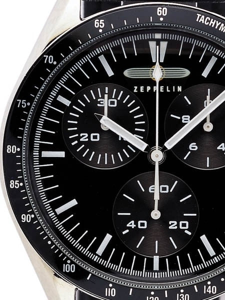 Graf Zeppelin Aviator-Style Chronograph, Black Line Watch #7286-2