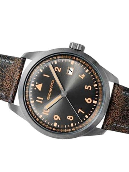 Szanto 46mm Stainless Steel, Vintage Inspired Military Watch #2201