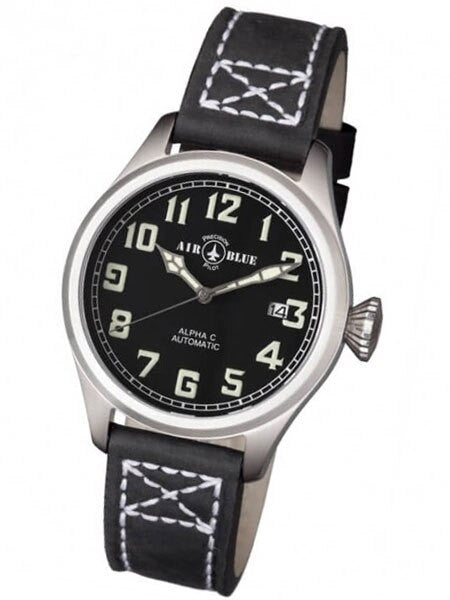 Air Blue Alpha-C Automatic Pilot Watch with 41mm Case, Sapphire Crystal #ALPHACSS41