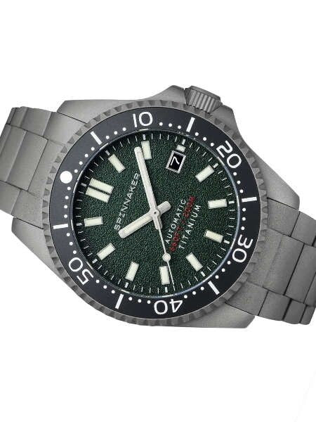 Spinnaker Tesei Titanium Automatic 200 Meter Dive Watch With Green Dial SP-5084-33