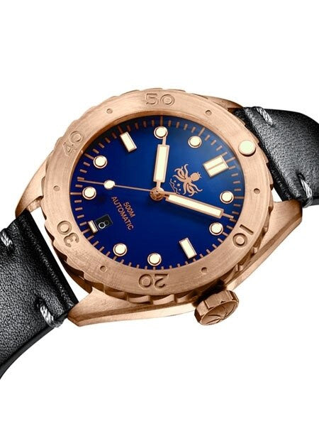 PHOIBOS Eagle Ray 500-Meter Swiss Automatic Dive Watch with Bronze Case, DD AR Sapphire Crystal #PY018B