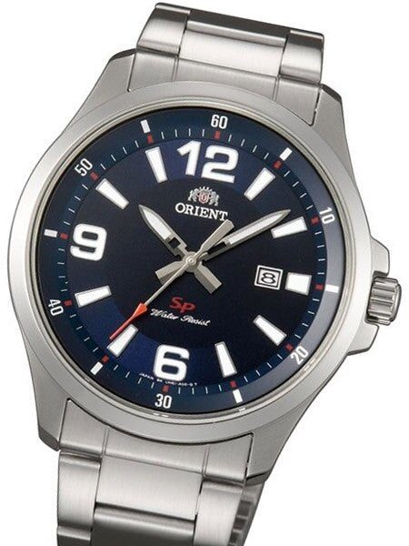 Orient Commander Quartz Watch with Vibrant Deep Blue Dial and Date #UNE1005D