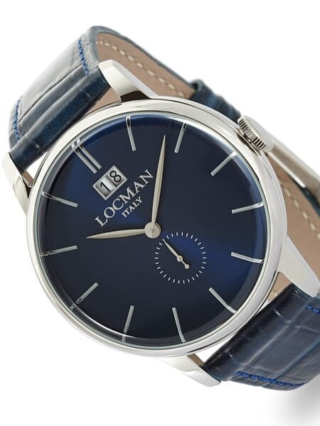 Locman 1960's Collection Big Date Quartz Dress Watch with 41mm Case #0252V02-00BLNKPB