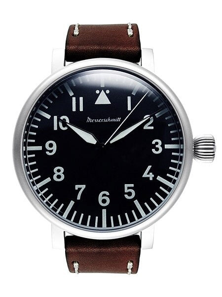 Messerschmitt Jumbo Fliegeruhr Watch with Aviator Leather Strap #ME-55DB