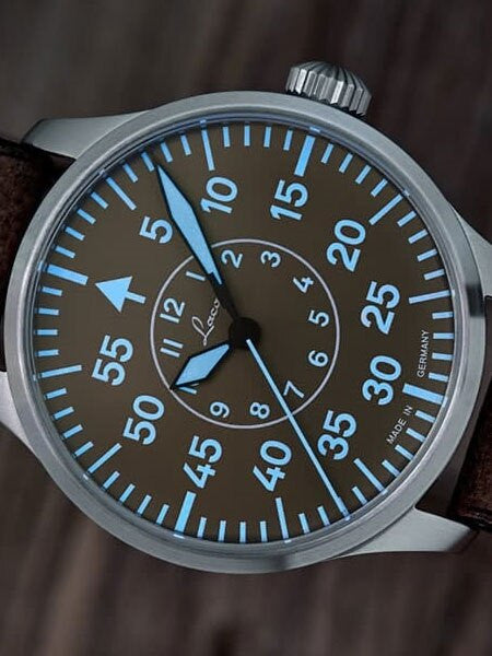 Laco 39mm Aachen Taupe Automatic Pilot Watch with Sapphire Crystal #862126