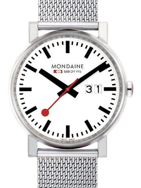 Mondaine Railways EVO Quartz Dress Watch with Large Date, Mesh Bracelet #A627-30303-11SBM