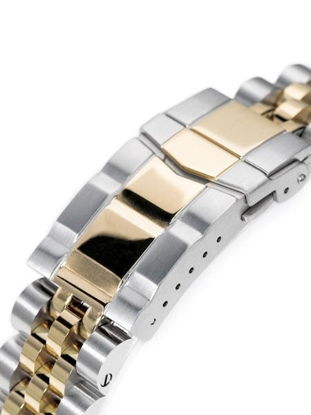 Strapcode 20mm ANGUS-J "Louis" Gold IP and 316L Stainless Steel Watch Bracelet for Seiko Alpinist SARB017 #SS201805P2G064