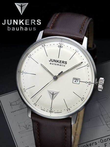 Junkers Bauhaus Swiss Automatic Watch with Domed Hesalite Crystal #6050-5