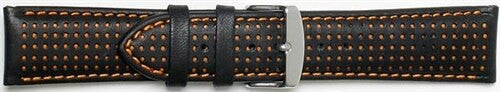 Perforated Padded Calfskin with Orange Holes & Orange Stitching #RBV-H-30-24