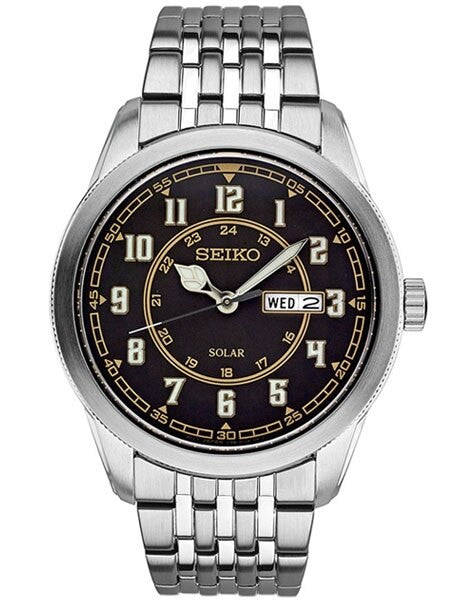 Seiko Recraft Solar Watch with 43mm Stainless Steel Case, Bracelet #SNE445