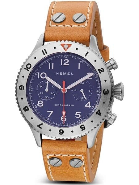 HEMEL 24 Meca-Quartz Chronograph Watch with GMT Bezel and Sapphire Crystal #HF4NA