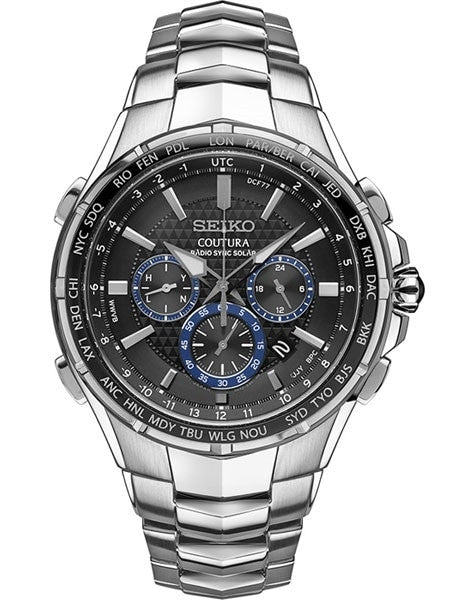 Seiko Coutura Radio Sync, Solar Powered, Chronograph, World Time Watch with Sapphire Crystal #SSG009