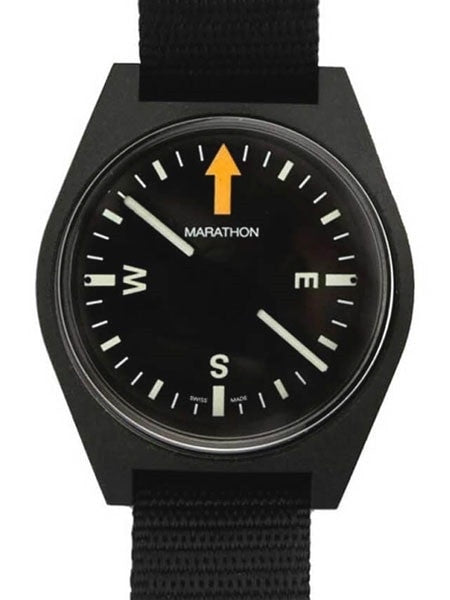 Marathon Wrist Compass with Black Dial and Luminescent MaraGlo Paint #CO194001