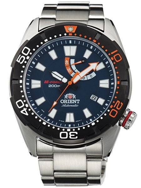 Orient M-Force Bravo Automatic Blue Dive Watch with Power Reserve Meter #EL0A002D