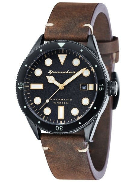 Spinnaker Cahill Automatic Sports Watch with 43mm PVD Case and Black Dial #SP-5033-02