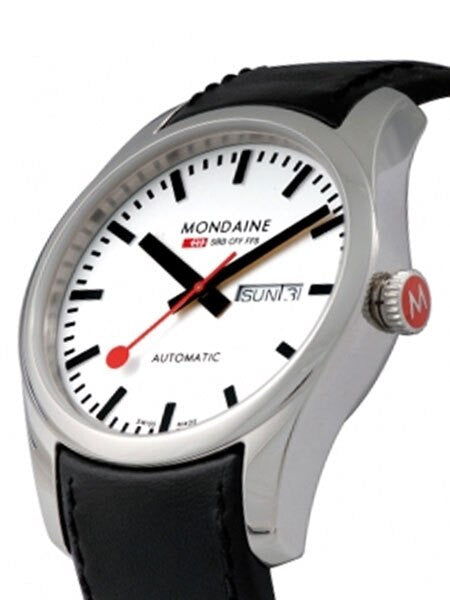 Mondaine Retro Swiss Automatic Watch with 42mm Case, Day and Date #A132-30345-11SBB