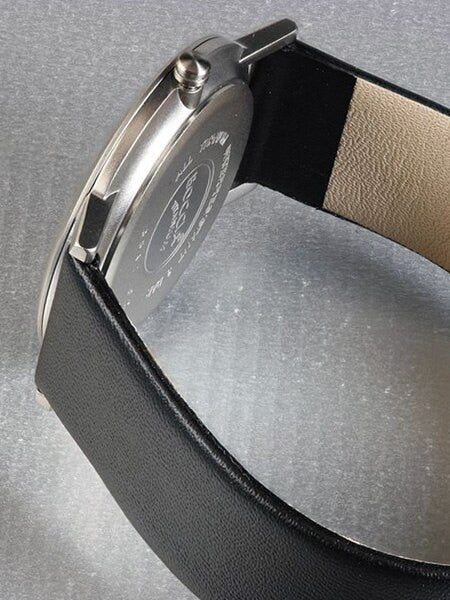 Boccia Thin Mens Silver Quartz Watch with 37mm Titanium Case and Leather Strap #3547-02
